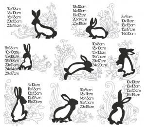 Stickdatei - Bunnies in the garden 1